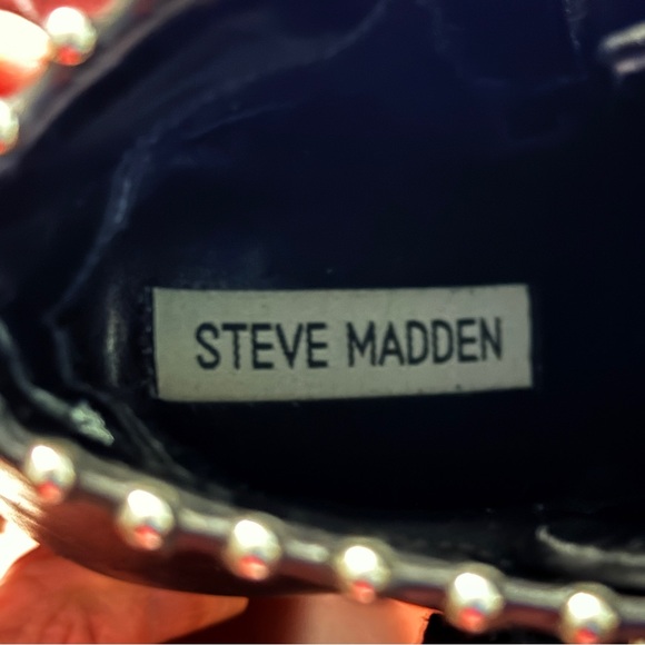 Steve Madden Black Studded Moto Ankle Boots Women’s Size 8 - Picture 9 of 9